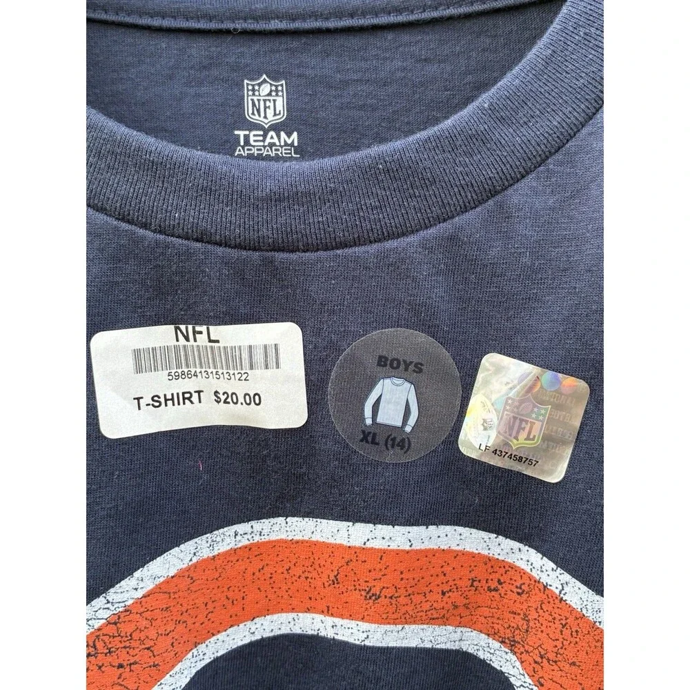 NFL Team Apparel Chicago Bears NFL Navy Long Sleeve Boys Shirt XL (14) Licensed